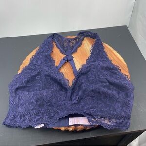 Savage X Fenty Lace And Mesh Bralette Size 1X Lingerie Curvy blue purple